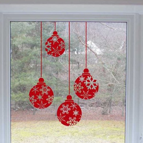 Christmas Ornament Vinyl Decal: Holiday Window/Wall Art