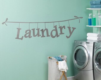 Laundry Room Decor - Laundry Room Wall Decals - Laundry Room Wall Decor - Clothesline Laundry - Laundry Signs - Laundry Room Signs - Decals