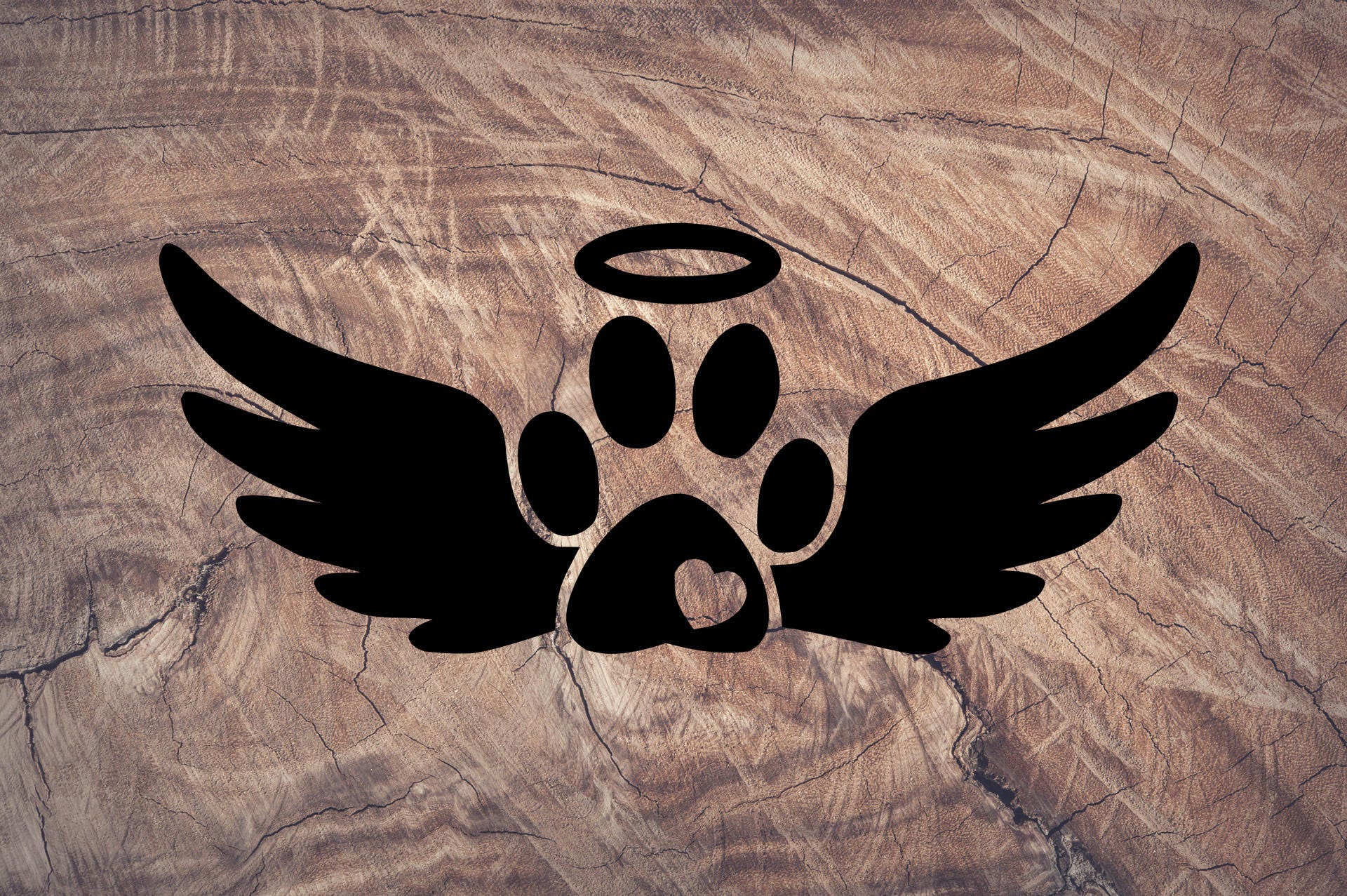 Angel Paw Print Decal Paw Print Yeti Decal Animal Lover - Etsy
