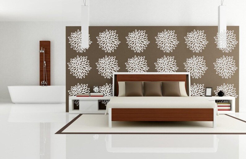 Flower Wall Decals Peony Flower Vinyl Decals Zinnia Decal Set Etsy