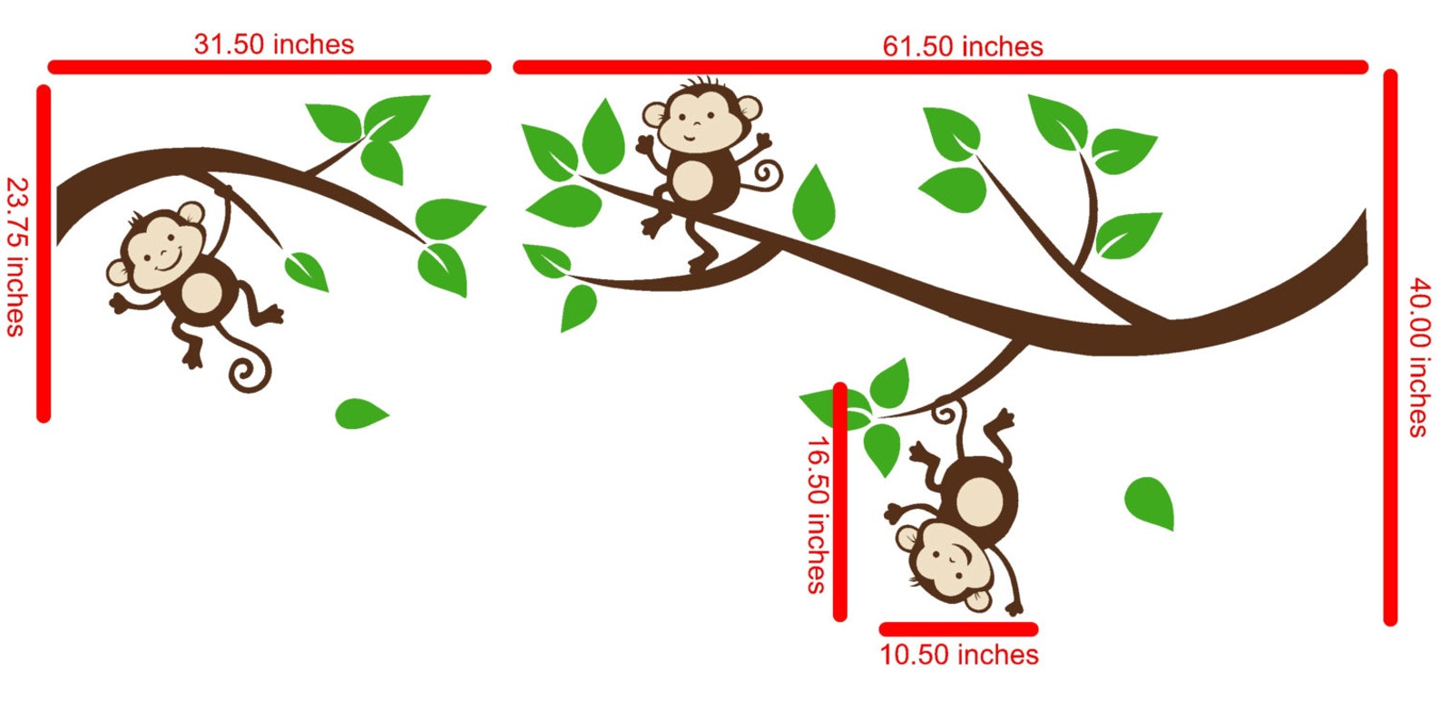 Monkeys Wall Decals Nursery Wall Decals Baby Wall Decals Etsy