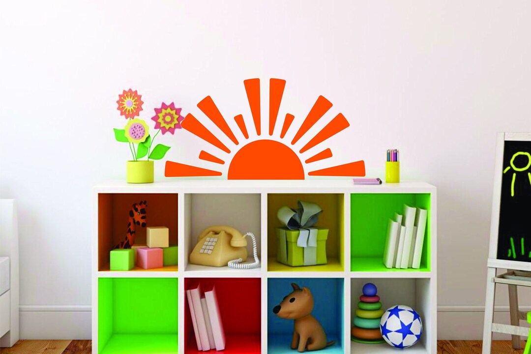 Half Sun Vinyl Wall Decal: Nursery Decor, Removable Sunburst Stickers ...