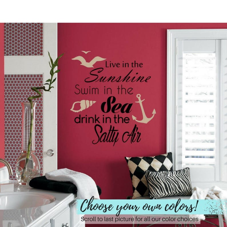 Ocean Vinyl Wall Decal Decor Nautical Decor Beach Quotes Etsy