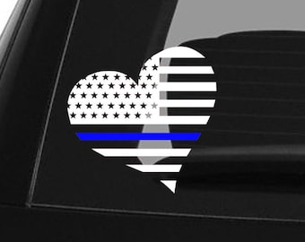 Thin Blue Line Decal Police Decal Blue Lives Matter Law Enforcement Car Decal Police Lives Matter Police Officer American Flag Sticker