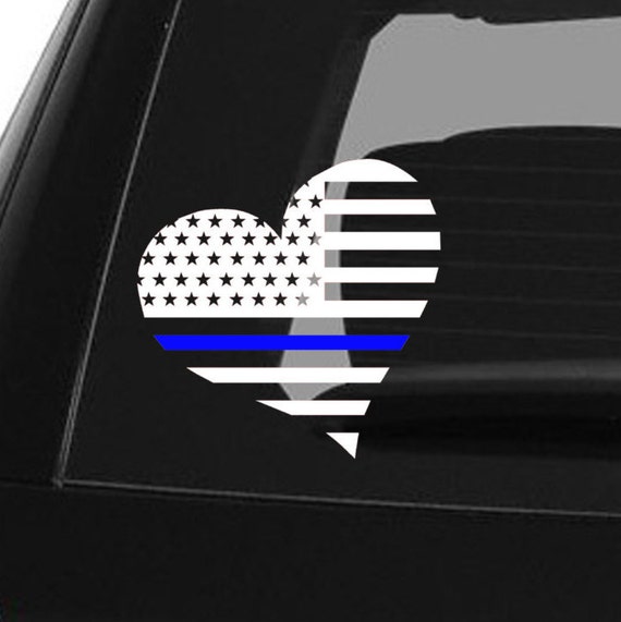 Police Officer Thin Blue Line American Flag Car Truck Decal Sticker Blue Lives