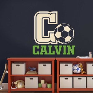 Personalized Name Decal Boys/Girls Nursery Decor with Sports Theme - Soccer Decal - Sports Decor - Kids Room Decal - Soccer bedroom