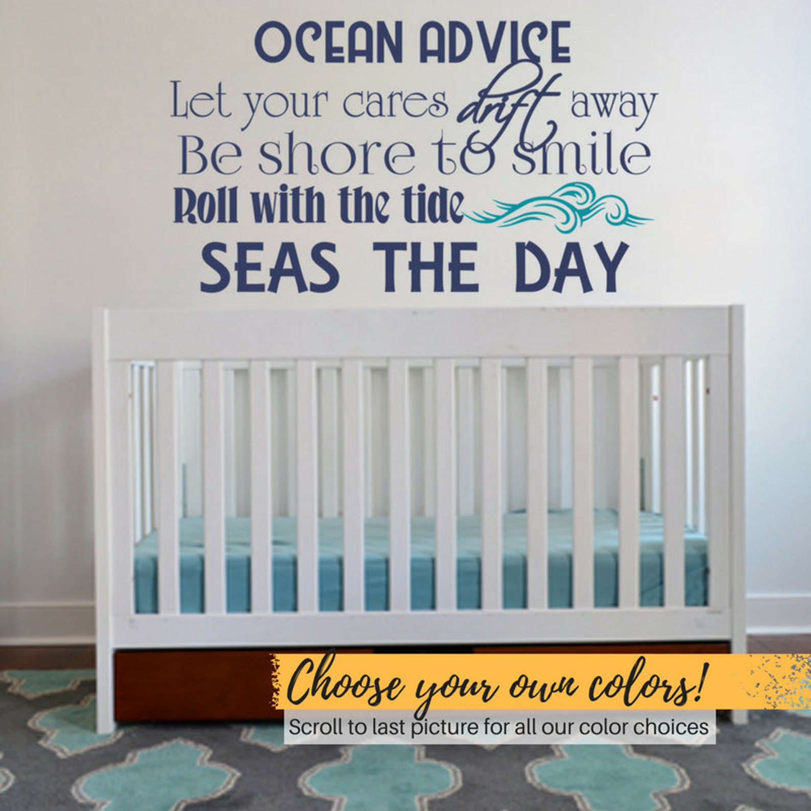 Ocean Vinyl Wall Decal Decor Nautical Decor Beach Quotes Etsy