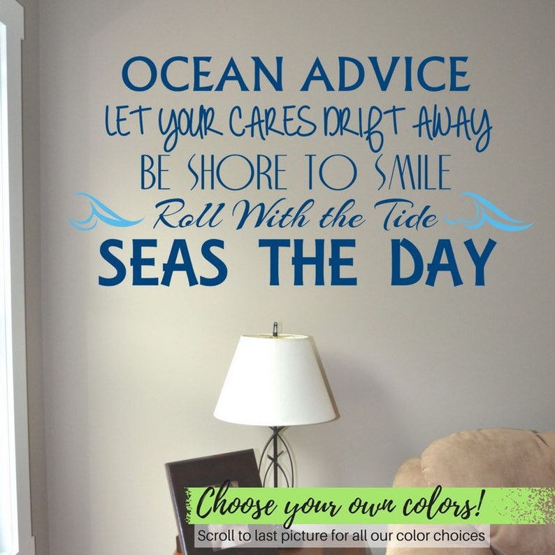 Ocean Vinyl Wall Decal Decor Nautical Decor Beach Quotes Etsy