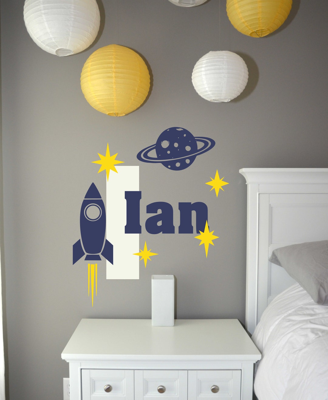 Space Decal - Childs Name - Toddler - Nursery Decor - Kids Room ...