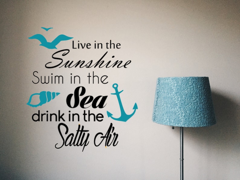 Ocean Vinyl Wall Decal Decor Nautical Decor Beach Quotes Etsy