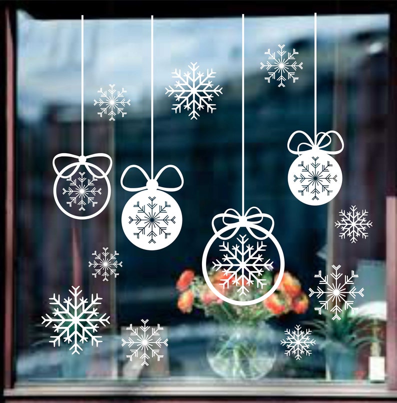 Vinyl Holiday Decal / Christmas Window Decals Winter Decals Etsy