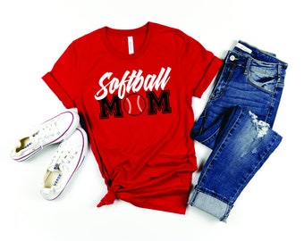 Softball Mom Family T-Shirt, Personalized Family Jersey, Custom Team Name,Softball  Baseball Jersey, School Varsity Team Jersey