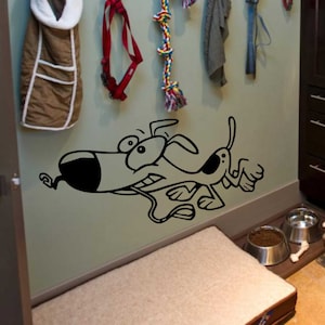 Pet Wall decal - Dog Home Decor - dog vinyl decal - dog walking on leash - laundry room decor - Pet decor - Dog wall sticker - Dog walking