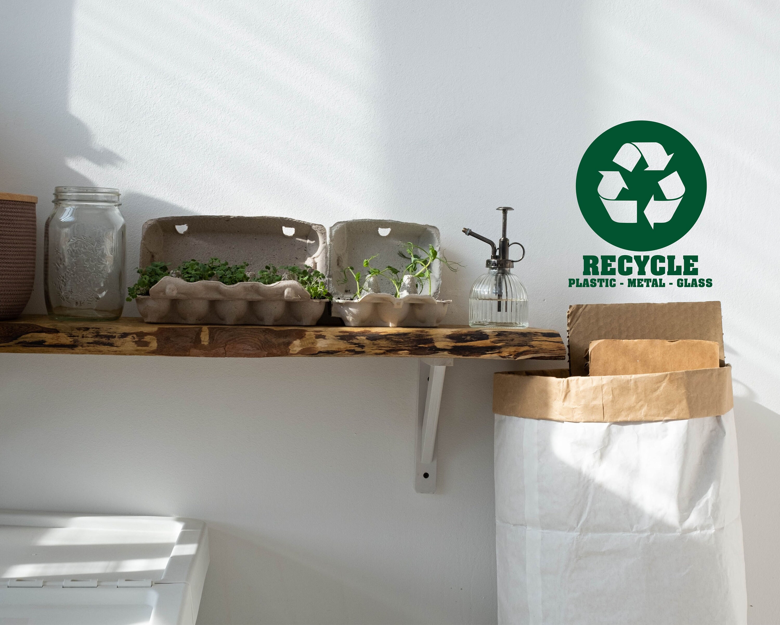 Recycling Decal Recycle Can Recycling Label Vinyl Decal | Etsy