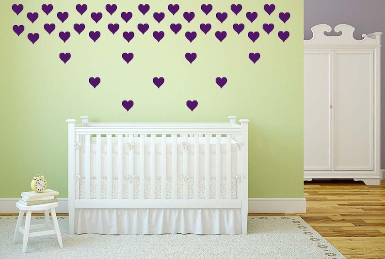 Gold Heart Wall Decals Polka Dots Stickers Love Decal Gold Etsy