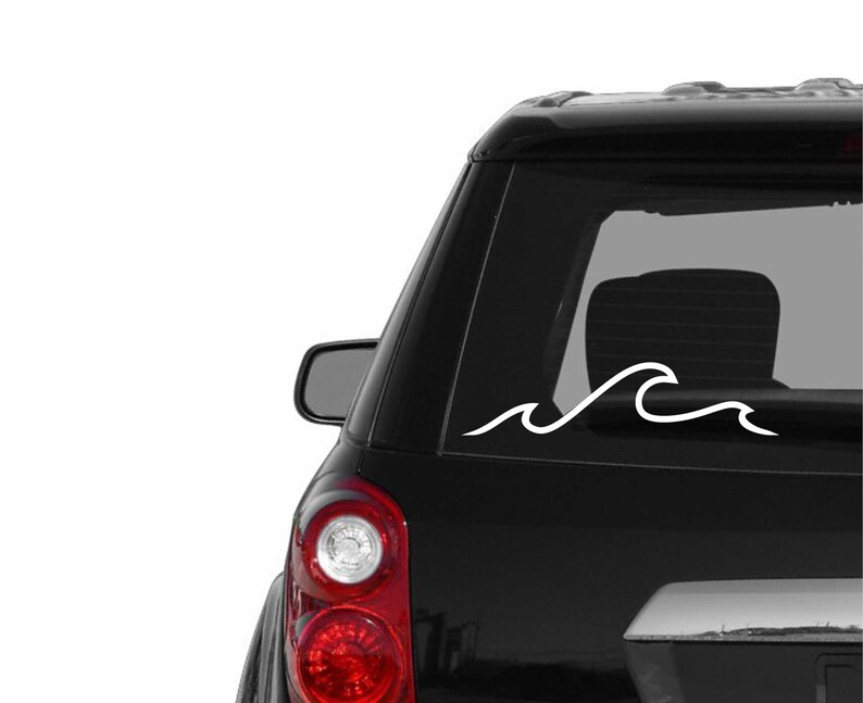 Ocean Wave Vinyl Decal Vinyl Sticker, Wave Decal, Ocean Decal, Car Window Decal, Laptop Sticker, Yeti Decal, Tumbler Decal, MacBook Decals image 2