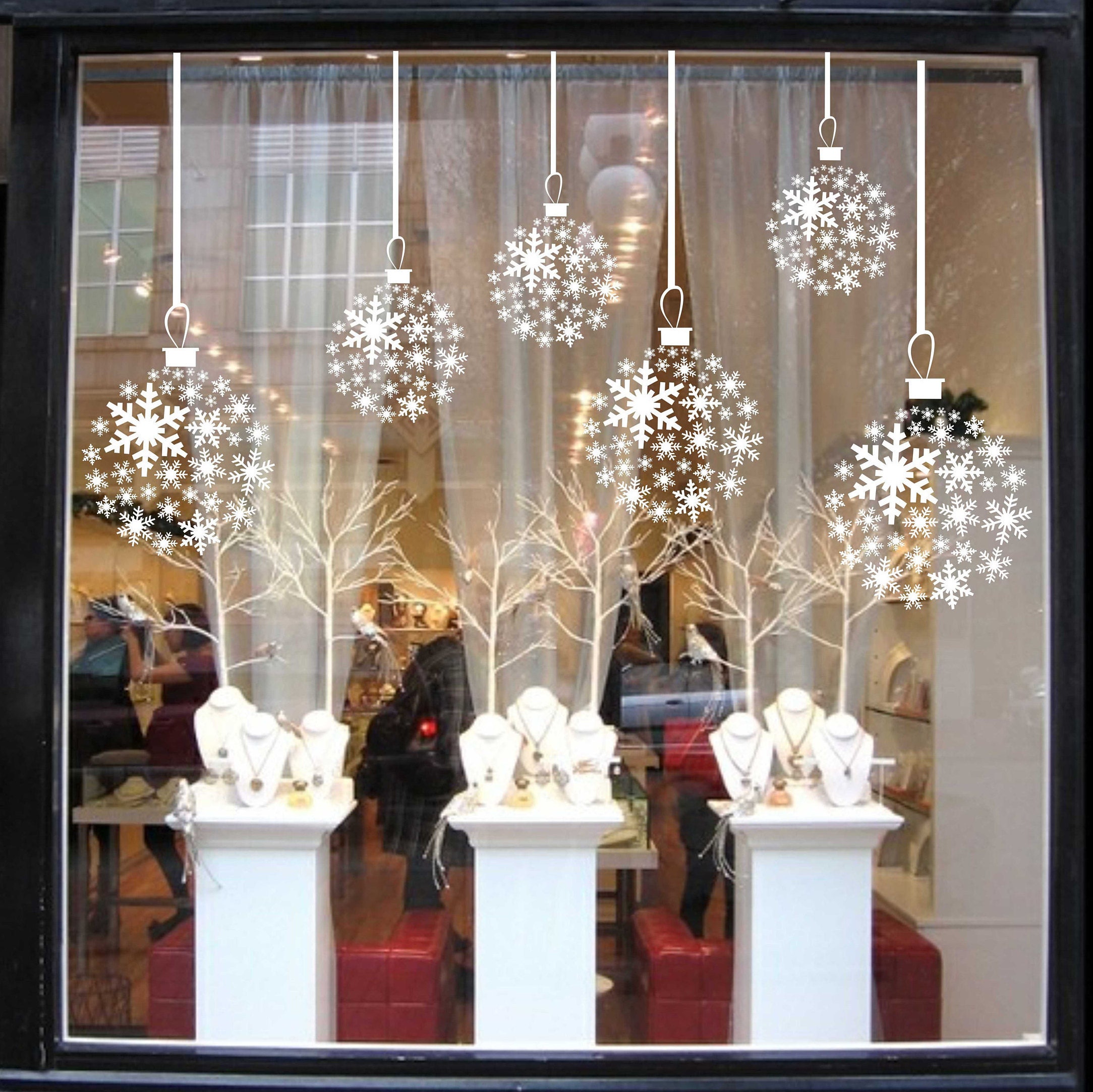 Snowflake Wall Decals Window Decal Snowing Christmas Decor Snow Cartoo –  American Wall Designs