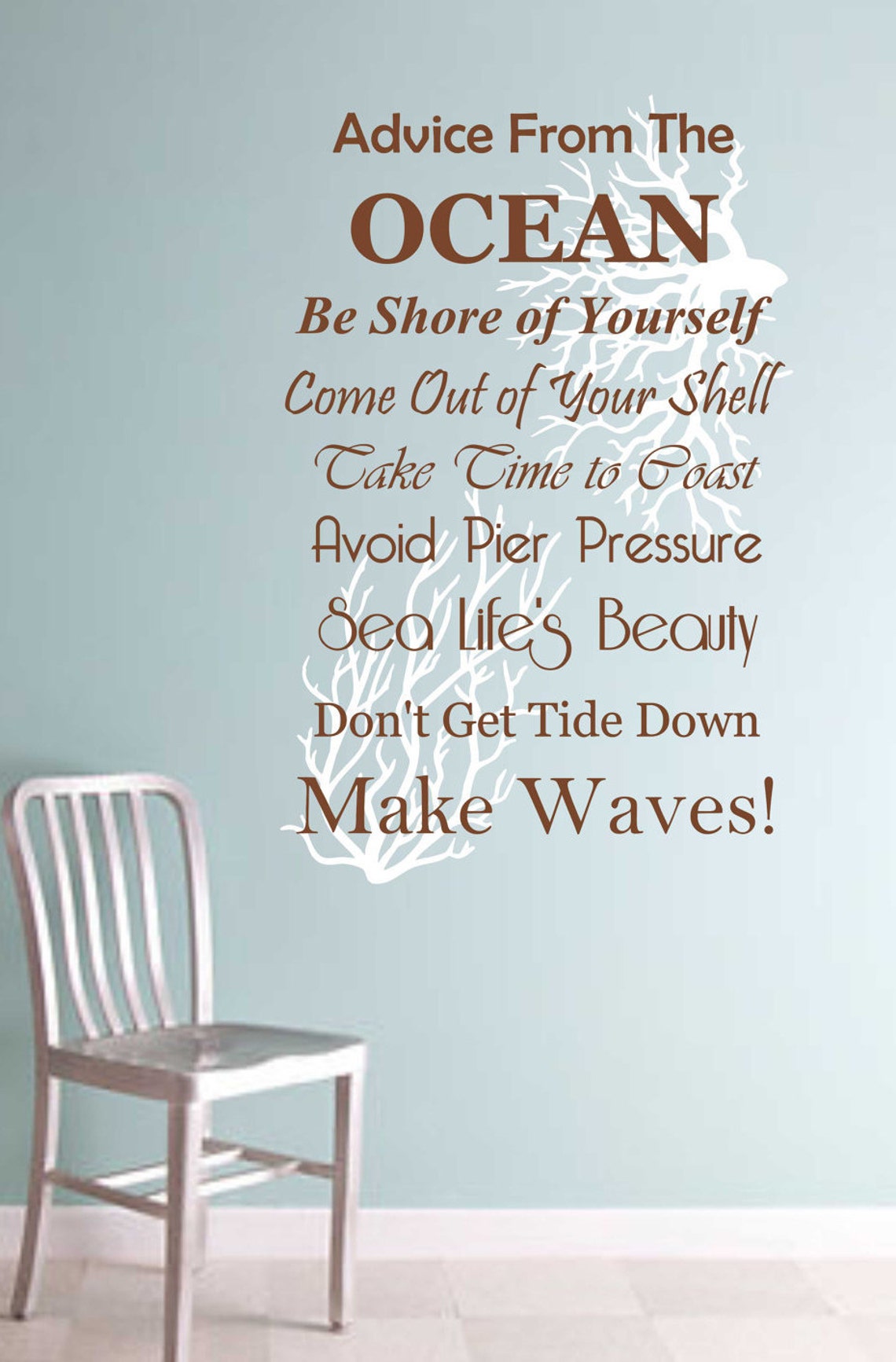 Ocean Vinyl Wall Decal Decor Nautical Decor Beach Quotes Etsy