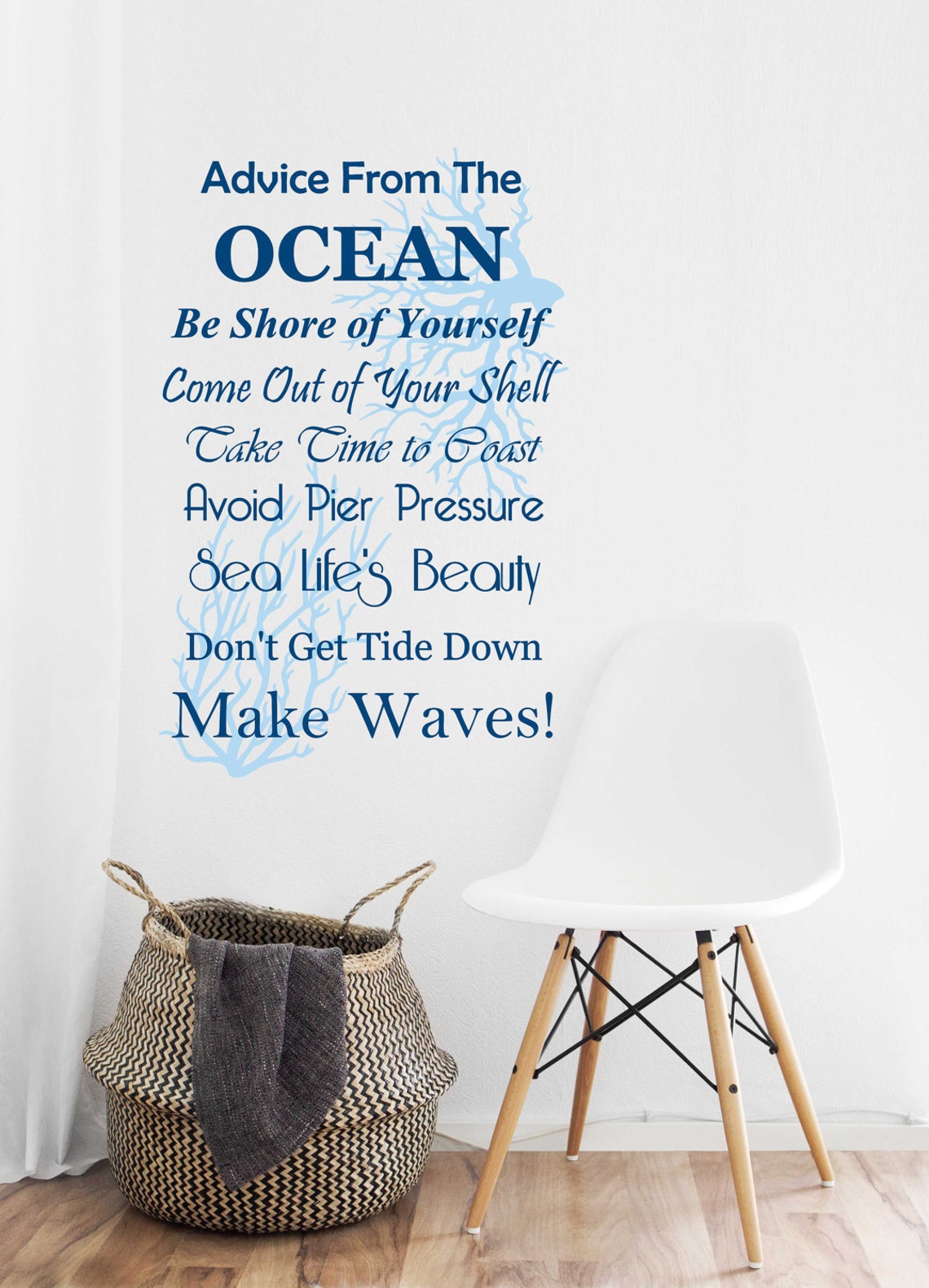 Ocean Vinyl Wall Decal Decor Nautical Decor Beach Quotes Etsy