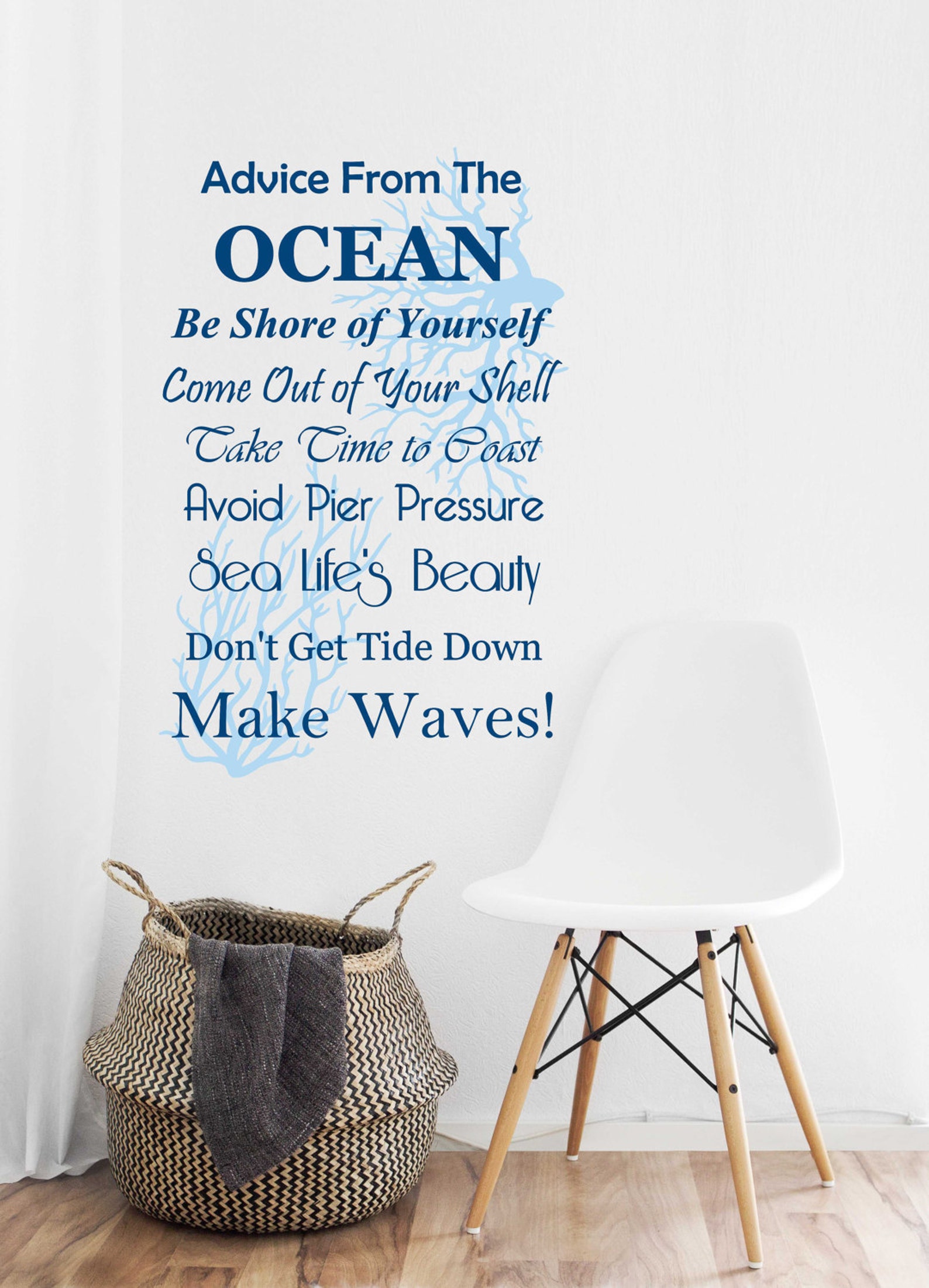 Ocean Vinyl Wall Decal Decor Nautical Decor Beach Quotes Etsy