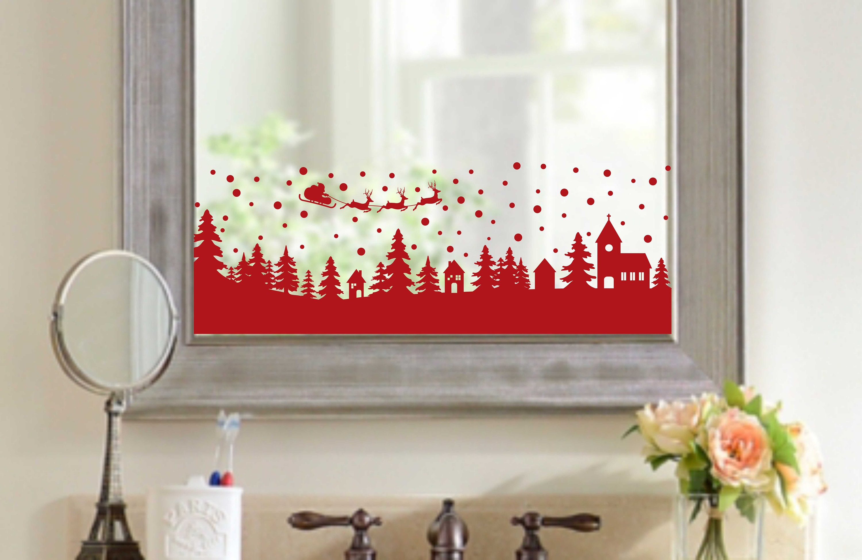 Vinyl Holiday Decal / Christmas Window Decals Winter Decals Etsy