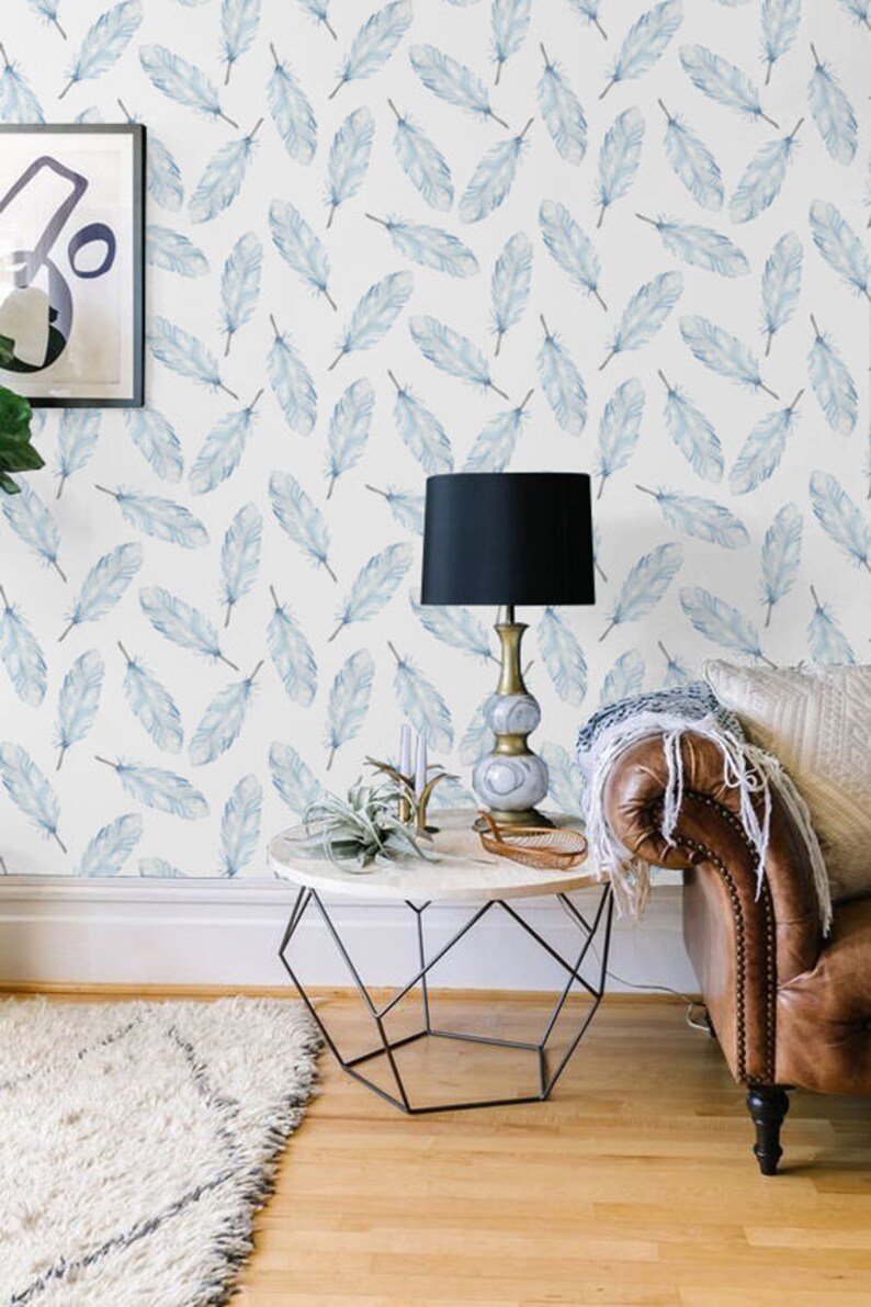 Boho Decal Feather Temporary Wallpaper Aztec Wall Decal Etsy