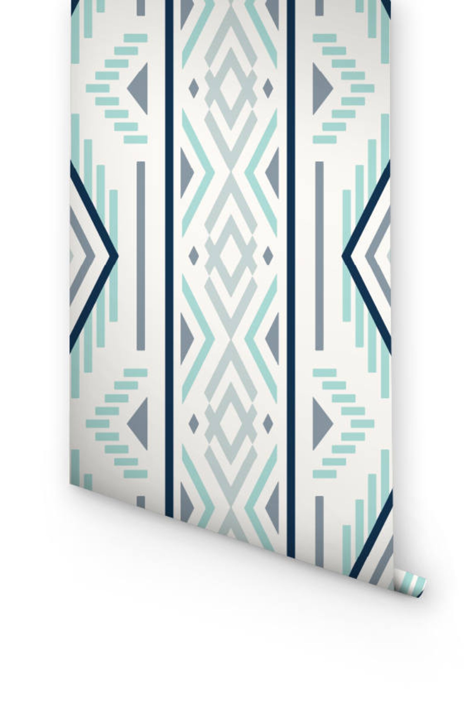 Ikat Pattern Self Adhesive Wallpaper Geometric Wall Decals Etsy