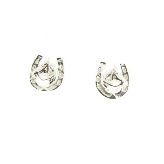 Orecchini A Ferro Di Cavallo In Argento Sterling 925 Con Opale - Gioiello Per Amanti Dei Cavalli