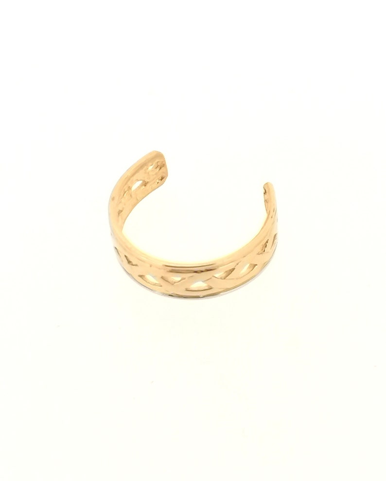 Solid 9ct Yellow Gold Celtic Infinity Knot Design Adjustable Toe Ring, 375 Gold Toe Rings, Boho Body Jewellery image 3
