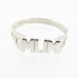 Anillo con sello de mamá en plata de ley, regalo de cumpleaños personalizado para el día de la madre, anillo de recuerdo para futura mamá, anillo con la palabra "mamá" para baby shower de recién nacidos