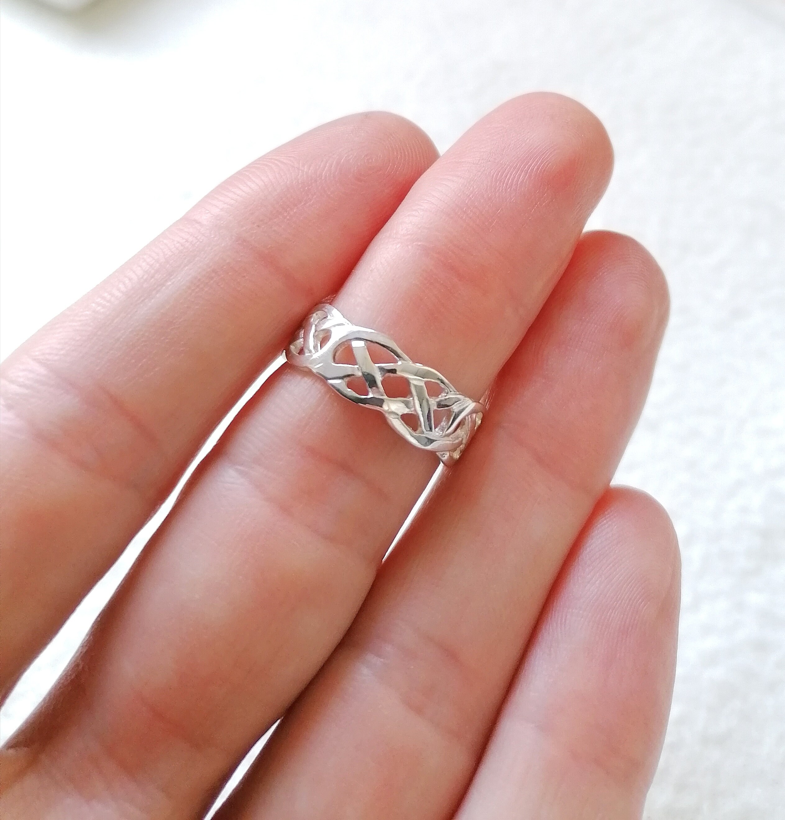 Sterling Silver Celtic Infinity Knot Ring – Solid 925 Silver, Sizes 4-15, Timeless Band