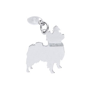 Shaggy Dog Silhouette Pendant Solid Sterling Silver with 18&quot; Silver Chain Necklace