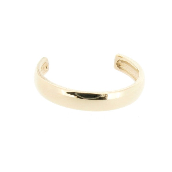 Solid 9ct Yellow Gold Plain Band Toe Ring Adjustable 375 Gold, Womens Boho Beach Jewellery, Minimalist Open Ring