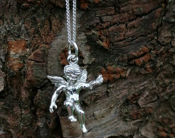 Cherub Angel Pendant Sterling Silver with 18" Chain Necklace, Ladies Children's Birthday Gifts, Spiritual Jewellery