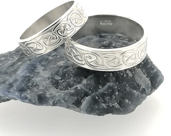 Paare Sterling Silber keltische Unendlichkeit Knoten Ehering, Seine und Sie passende Silber unendliche Liebe Symbol Ring, Herren Damen Versprechen Ringe