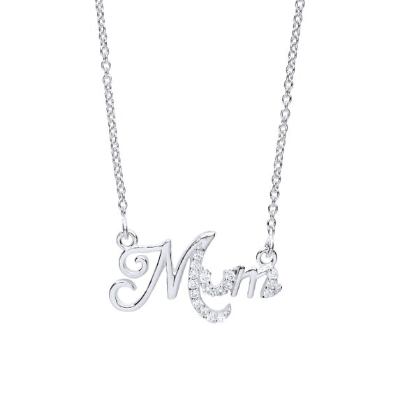 Dainty Sterling Silver Figaro Chain With Mom Engraved Bar Pendant And –  Rosemarie Collections