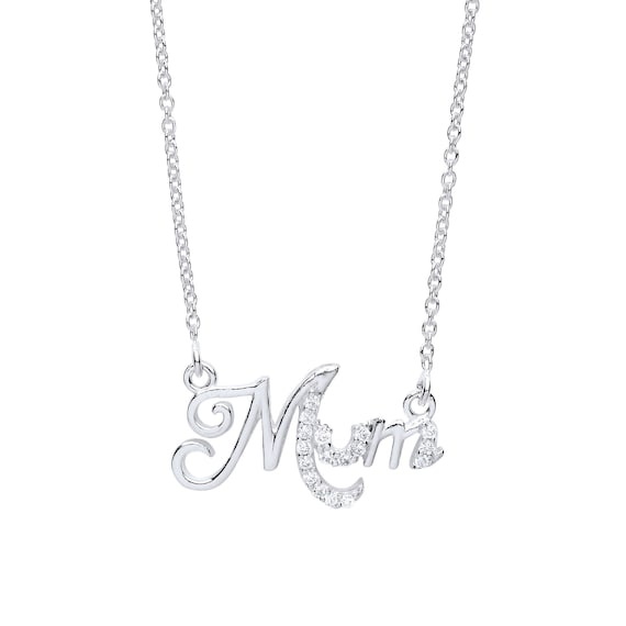 Dainty Sterling Silver Figaro Chain With Mom Engraved Bar Pendant And –  Rosemarie Collections