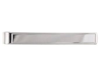 Solid Sterling Silver Men's Tie Slide Clip, 7mm Wide Plain Engine Turned Design