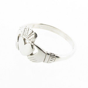 Sterling Silver Claddagh Ring Celtic Love, Loyalty, Friendship UK Sizes K to R, USA Sizes 5 to 8.5, Ladies Irish Jewellery image 2