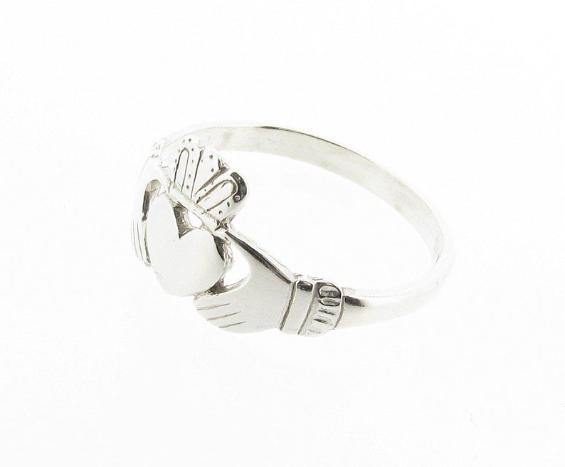 Sterling Silver Claddagh Ring Celtic Love, Loyalty, Friendship UK Sizes K to R, USA Sizes 5 to 8.5, Ladies Irish Jewellery image 2