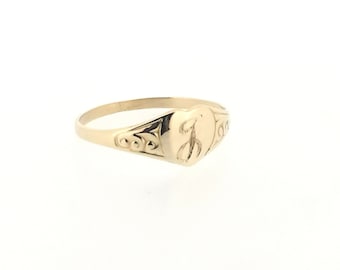 9ct ゴールドの刻印入り MP シグネット リング。 - Etsy 日本