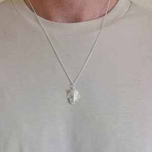 Men&#39;s Sterling Silver King Tutankhamun Pendant Necklace, Symbol of Kings, Ancient Egypt Jewellery, Egyptian Pharaoh