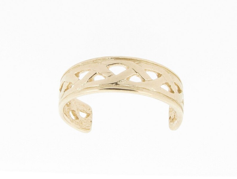 Solid 9ct Yellow Gold Celtic Infinity Knot Design Adjustable Toe Ring, 375 Gold Toe Rings, Boho Body Jewellery image 6