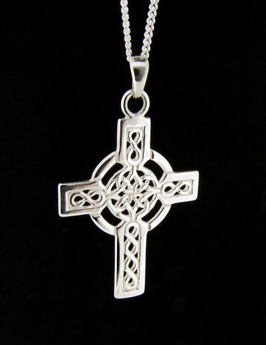 Sterling Silver Celtic Cross Infinity Love Knot Pendant, Womens Celtic ...