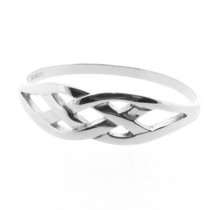 Sterling Silver Celtic Knot Ring, Ladies Infinity Love Knot Symbol, Irish Heritage Jewelry Gift, Womens Slim Band Braided Ring, Gift for Her