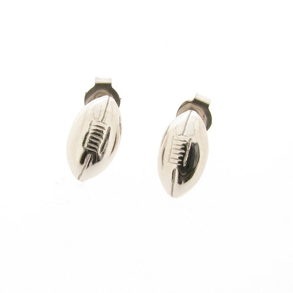 Sterling Silver Rugby Ball Stud Earrings, Ladies Rugby Fan Gift, Rugby Jewellery, Six Nations England Scotland Wales Ireland France Italy