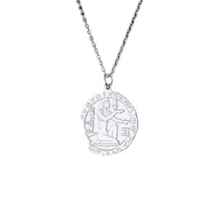 Men&#39;s Sterling Silver Ancient Egypt Pharaoh King Medallion Pendant, Symbol of Kings Necklace, Egyptian Art Jewellery