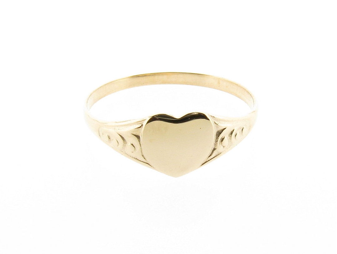 Monture De Bague En Or Jaune 9 Carats Avec Motif Cœur - Taille Universelle (à Ajuster) - Neuf Avec étiquettes