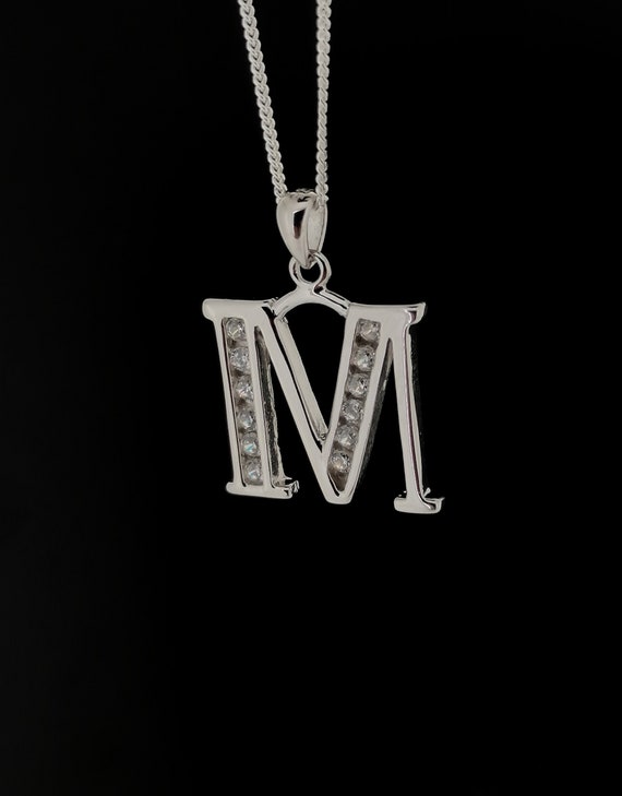 Letter m charm necklace deals