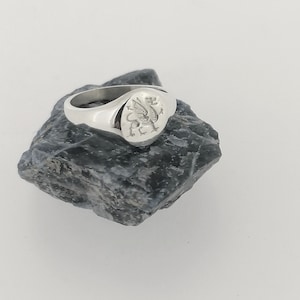 Solid Sterling Silver Welsh Dragon Oval Signet Ring, Y Ddraig Goch Symbol, Mens Womens Welsh Heritage Gift, Wales National Emblem Jewellery